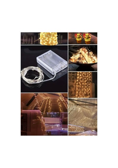 2 Metre 20 Ledli Pilli Günışığı Tel Peri Işık Yılbaşı Ağacı Aydınlatması Diğer
