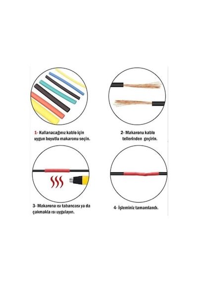 Zhltools 560 Parça Isıyla Daralan Makaron Kablo Koruyucu Set