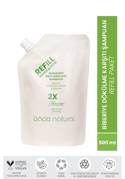 Biberiye Saç Dökülmesi Karşıtı Bakım Şampuan Refill Paket 500 Ml