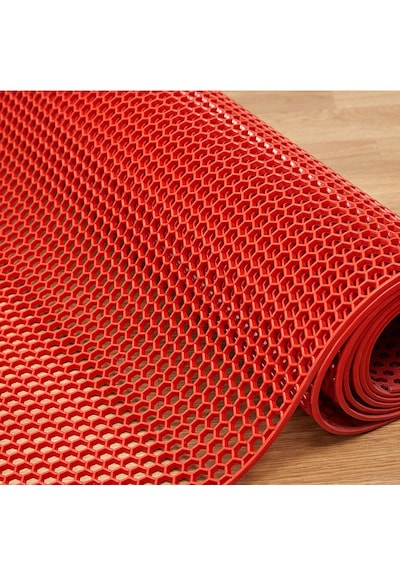 Clourmat Kırmızı Kaydırmaz Petek Paspas kırmızı 120cm X 200