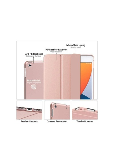 Apple Uyumlu iPad, 8. Ve 9. Nesil 2020 /2021 10.2" Tablet Flip Smart Standlı Akıllı Kılıf Smart Cover