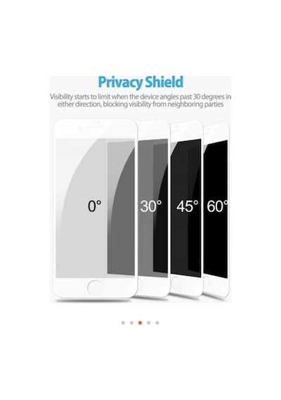 Apple Uyumlu   iPhone 7 Beyaz Privacy Kavisli Hayalet Gizlilik Filitreli Full Ekran Koruyucu