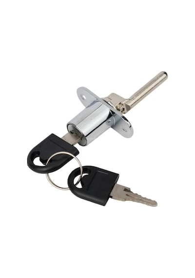 Canex Merkezi Çekmece Kilidi, Çubuksuz, Zamak Gövde, Krom Kaplama, Ofis, Ev, Mobilya, Dolap, Etajer Güvenlik Kilidi, Yedek Anahtarlı 16 Mm