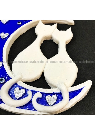 Ay Kedi Nazar Boncuk Polyester Bahçe Balkon Kapı Duvar Süs