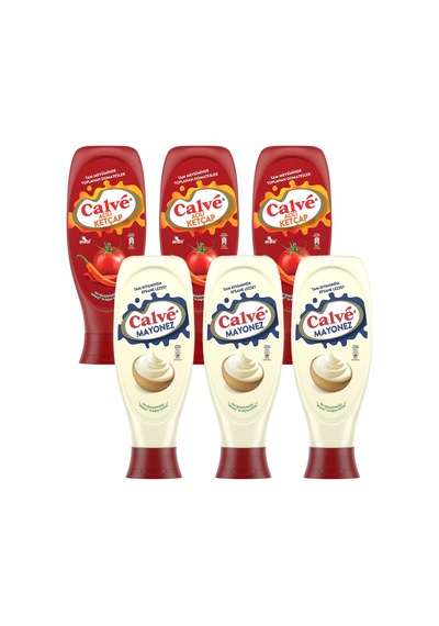 Calve Ketçap Acılı 610 Gr & Mayonez 540 Gr 6 Li Karma Paket
