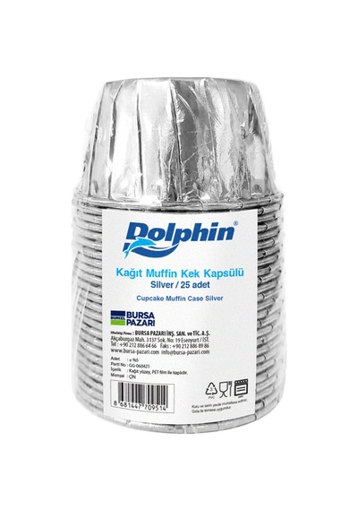 Dolphin Kağıt Asorti Renkli Muffin Kek Kapsülü 25'li - 7 Adet Tarı