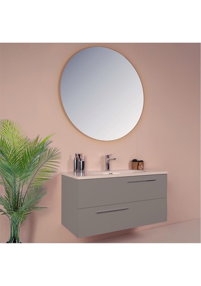 Kobos Serenity 100 Cm Banyo Dolabı Seti Moon Grey Gri Kobos Serenity 100 Cm Banyo Dolabı Seti Moon Grey Gri