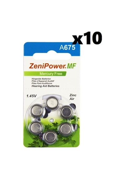 Zenipower MF A675 1.45 V İşitme Cihazı Pili 6 x 10'lu