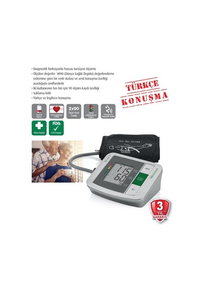 Medisana Türkçe Konuşan Tansiyon Ölçme C - Medikaltec Türkçe Konuşan Tansiyon Ölçme Cihazı
