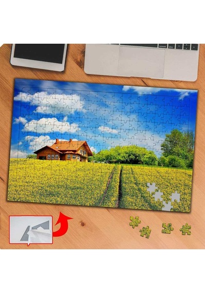 Çiçek Arasında Minik Ev 240 Parça Puzzle Yapboz Tablo-ks70476