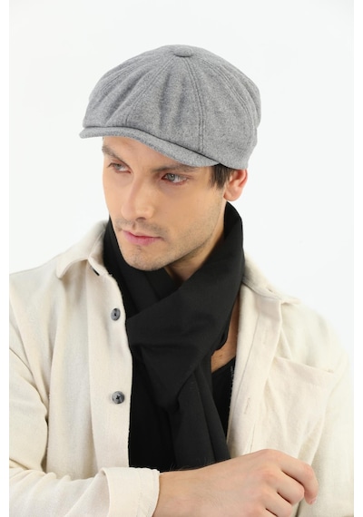 Elif İç Giyim Erkek Peaky Blinders Kaşe Kumaş Şapka Kasket Gri