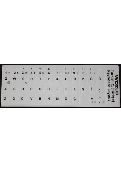 Türkçe Beyaz Q - F Klavye Etiketi - Laptop PC Keyboard Sticker
