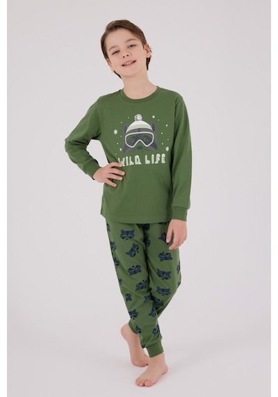 Rolypoly Erkek Çocuk Yeşil Pijama Takımı 5274-48645 Yeşil