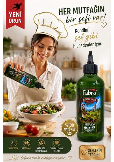 Fabro 500ml Şef Şişe Naturel Sızma Zeytinyağı - 2'li Avantaj Paket