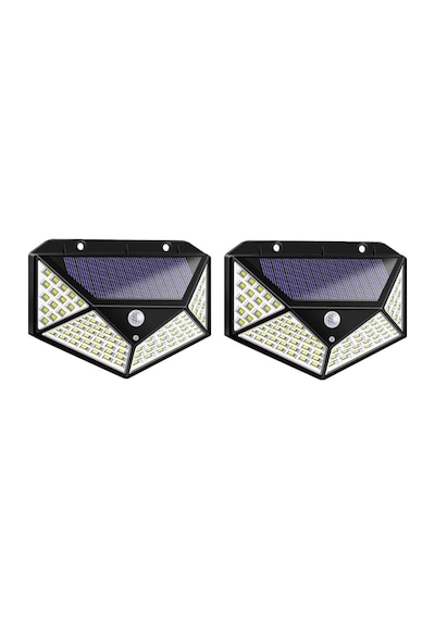 Solar Lamba 100 Led Pır Hareket Sensörlü Dış Duvar Lambası Ip65 Bahçe Teras - 2 Adet 2 Adet.