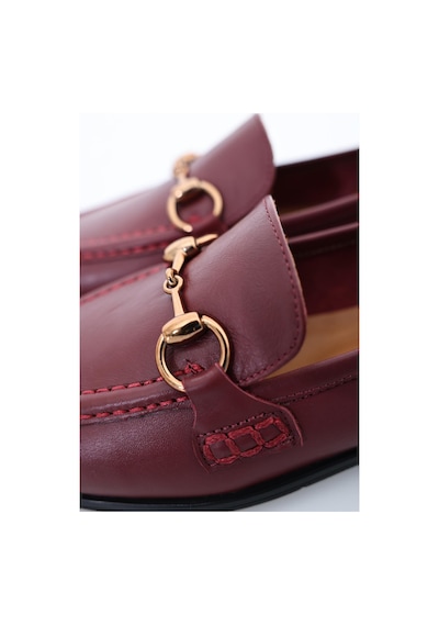 Vişne Deri Loafer 34306-Vişne Bordo