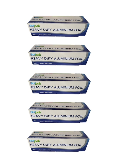 Burpak Heavy Duty Ağır Hizmet Tipi Alüminyum Folyo - 30 Cm. X 150 Metre - 18 Mikron - 5 Paket
