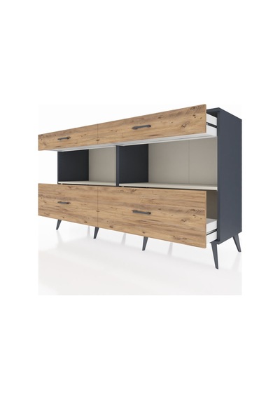 Hyperion Konsol 2 Raflı 4 Çekmeceli 176x44x99 Antrasit-aytaşı/ça Antrasit-aytaşı/çam Hyperion Konsol 2 Raflı 4 Çekmeceli 176x44x99 Antrasit-aytaşı/ça Antrasit-aytaşı/çam