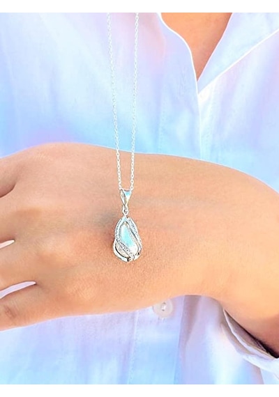 Brezza Lusso Jewelry Gümüş Doğal Inci Kadın Kolye 45 CM