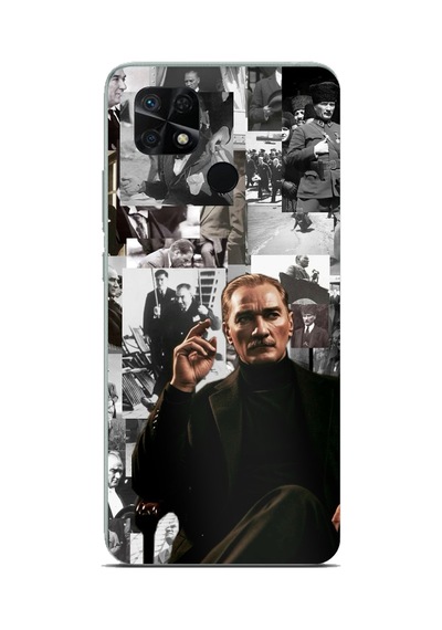 Redmi 10c - Poco C40 Uyumlu Mustafa Kemal Atatürk Kolajları Baskılı Silikon Kılıf