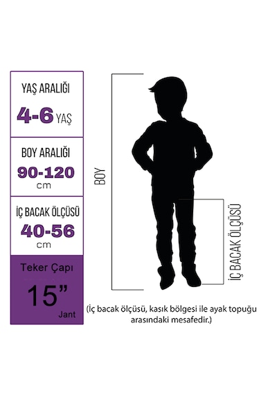 Flipper Kız Ve Erkek İçin 3-6 Yaş Arası Çocuk Bisikleti 15 Jant