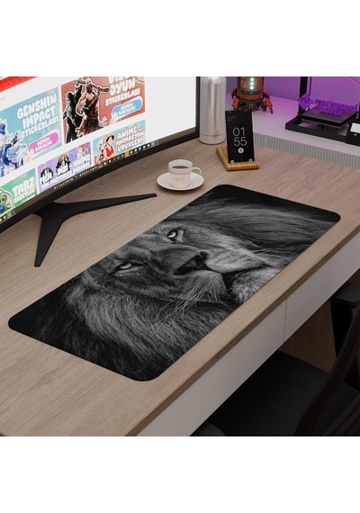 Aslan Oyuncu Gaming Mouse Pad Kauçuk Kaymaz Taban Mousepad V4, 70x30 Xl