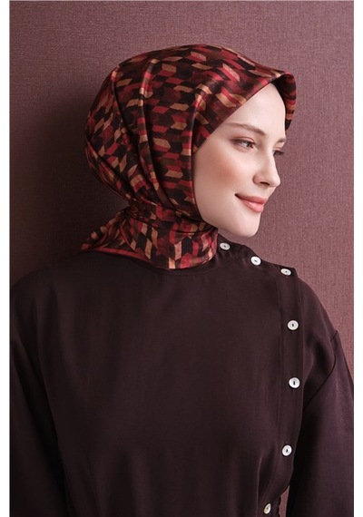 Armine Saf İpek Twill Eşarp 9623d 81 Bronz Hardal
