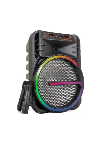 Bluetooth Hoparlör Rgb Işıklı Çift Mikrofonlu Kablosuz Speaker Kts-2170 Siyah