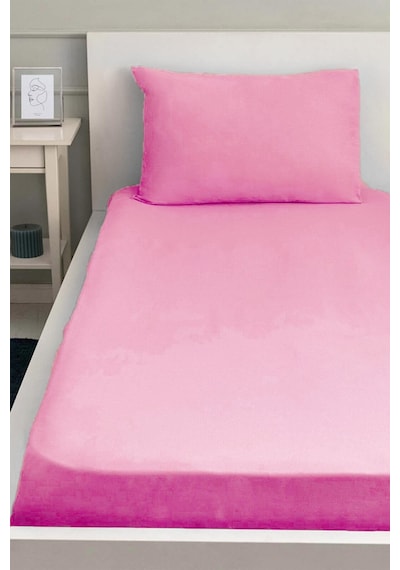 Lionas Lastiksiz Dokuma Düz Renk 160x240 Çarşaf Ve Yastık Kılıfı Pembe