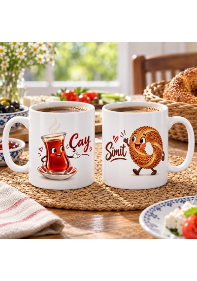 Vaveni Çay Ve Simit 2'li Porselen Kupa Seti - Model 360 Arz