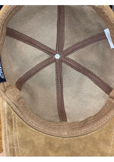 Hamze %100 Süet Deri Cap Şapka Camel