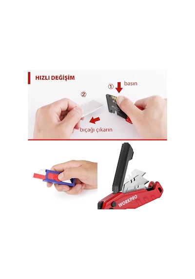 Workpro Wp211026 Katlanır Çok Amaçlı Profesyonel Rötuş Maket Bıç