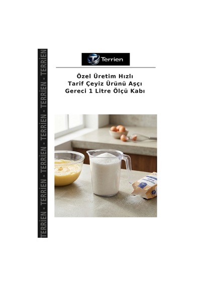 Özel Üretim Hızlı Tarif Çeyiz Ürünü Aşçı Gereci 1 Litre Ölçü Kabı Çok Renkli