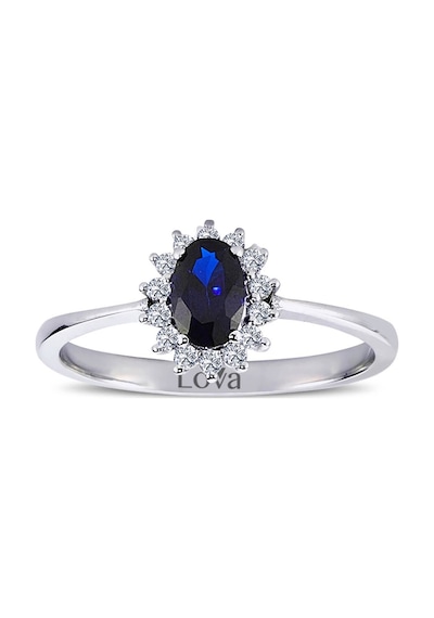 Lova Pırlantalı Oval Safir Anturaj Yüzük - 1020232