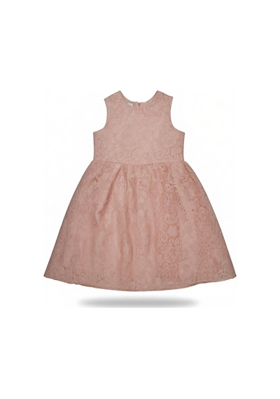 Fesshera Kids Kız Çocuk Dantel Elbise Bolero Ceket Takım 9-12 Yaş Somon