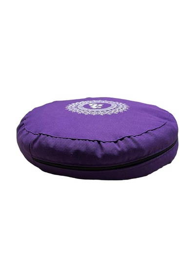 Remege Mandala Baskılı Kabuk Dolgulu Meditasyon Minderi Mor M2