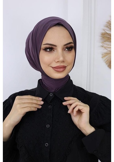Abarta Çıtçıtlı Pratik Eşarp Sandy Kumaş Renk Seçenekleri Mor