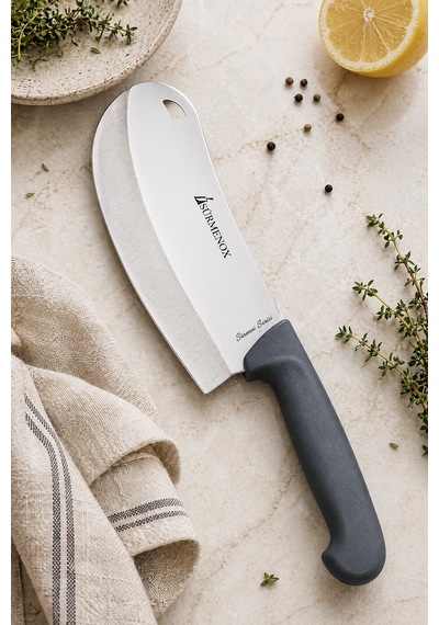 Sürmene Silver Serisi Pizza Börek Bıçağı Gri Sap Pide Salata Kıyma Mutfak Bıçak Hds-110