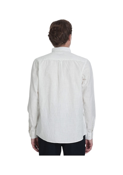 Hatemoğlu Lacivert Comfort Fit Çizgili Düğmeli Yaka Pamuk-keten Uzun Kollu Gömlek 36377 4112002 Hatemoğlu Lacivert Comfort Fit Çizgili Düğmeli Yaka Pamuk-keten Uzun Kollu Gömlek 36377 4112002