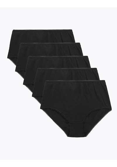 Marks & Spencer 5'li Cotton Lycra Full Brief Külot Seti T61004934p Siyah