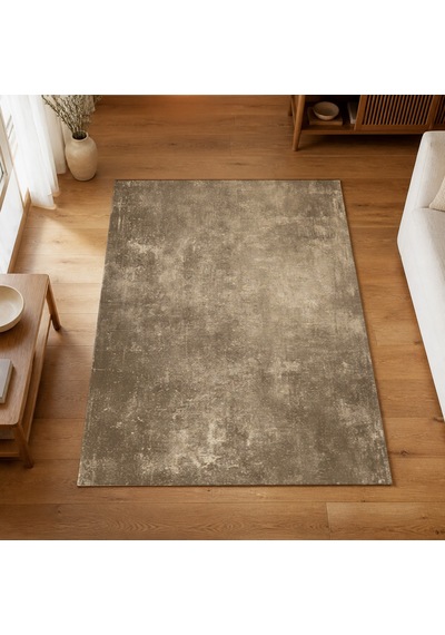 Kartela Halı Grunge Halı Kaymaz Taban Makinede Yıkanabilir Halı Bej - 100 X 150 Cm