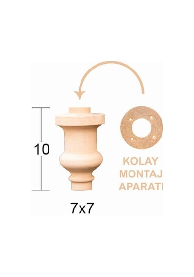 Torna Ayak 10Cm Doğal Ağaç Ft25