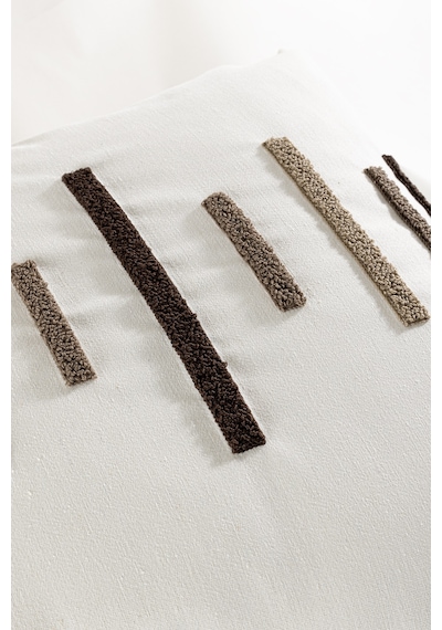 Koza Home Craft Multi Çizgi Desenli Püsküllü Boncuk Elyaf İç Dolgulu Kırlen Standart