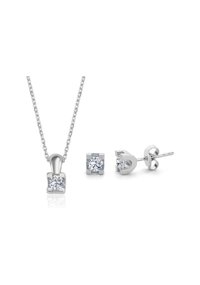 Mia Vento Mia Zirconia 0.60 Karat U Model Tektaş İkili Gümüş Set