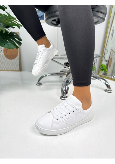 Günlük Kadın Sneaker Bağcıklı Yıldız Detaylı Tırtıklı Taban Oval Burunlu Rahat Spor Ayakkabı 602 Beyaz Günlük Kadın Sneaker Bağcıklı Yıldız Detaylı Tırtıklı Taban Oval Burunlu Rahat Spor Ayakkabı 602 Beyaz