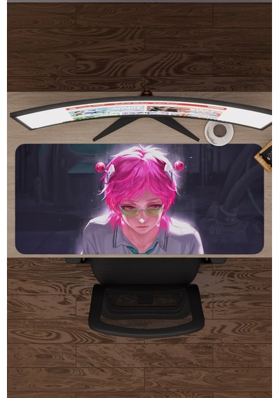 Saiki Kusuo Anime V3 - 90x40 Xxl Gaming Kauçuk Kaymaz Taban Mouse Pad Fare Altlığı