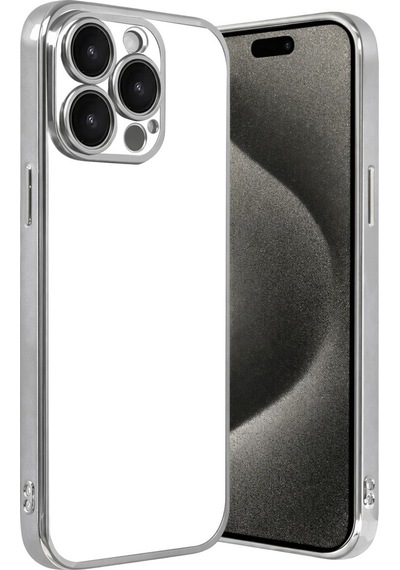 Apple Uyumlu iPhone 15 Pro Max Uyumlu Lensli Silikon - Gümüş