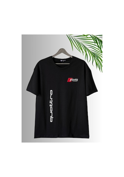 Dafri Rs Baskılı Sıfır Yaka Kaliteli Pamuklu T-shirt Siyah Dafri Rs Baskılı Sıfır Yaka Kaliteli Pamuklu T-shirt Siyah
