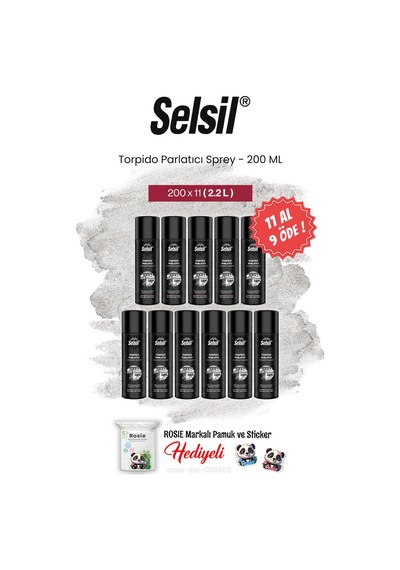 Selsil Motor Torpido Parlatıcı Sprey, 200 Ml, 11 Al 9 Öde Ve Rosie Pamuk 1 adet