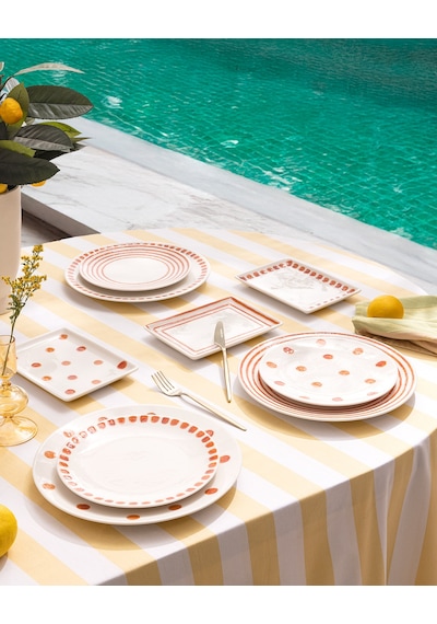 Madame Coco Faisceau 6 Kişilik 15 Parça Sunum Yemek Takımı - Turuncu/beyaz 8684427280904 Çok Renkli